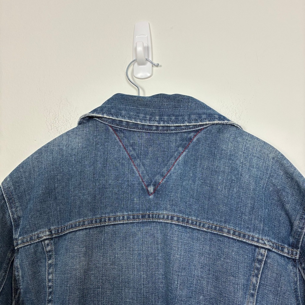 Tommy Hilfiger Denim Trucker Jacket Women's 2X Cotton Y2K Retro Minimalist Fall - Picture 7 of 8